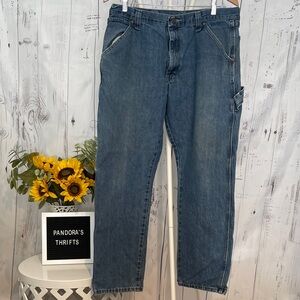 Wrangler Relaxed Fit Carpenter Blue Jeans Size 34x30 Preowned